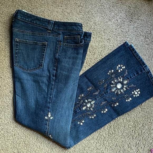 INC International Concepts Denim - INC boot cut embellished jeans Size 10